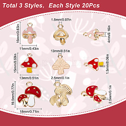 60Pcs 3 Styles Alloy Enamel Pendants&nbsp;ENAM-SC0003-02