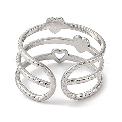 304 Stainless Steel Enamel Open Cuff Rings for Women&nbsp;RJEW-F166-22P-02