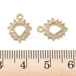 Brass Micro Pave Clear Cubic Zirconia Charms&nbsp;KK-D261-10G
