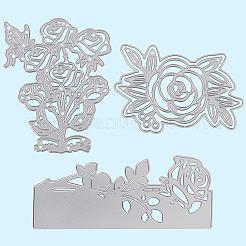 3 Styles Rose Cutting Dies Stencils&nbsp;DIY-CP0011-98