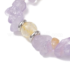 2Pcs Natural Ametrine and Mashan Jade and Citrine and Dyed White Jade Imitation Amazonite Beads Beads Stretch Bracelets Set for Women&nbsp;BJEW-JB12553