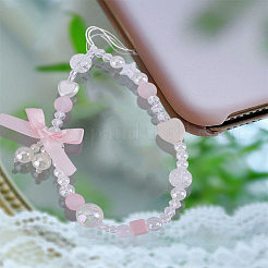 1Pc Heart & Bowknot Plastic Mobile Straps for Women&nbsp;AJEW-LP0004-63