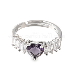 Brass Pave Cubic Zirconia Cuff Open Rings&nbsp;CU-CBA5C10-19P