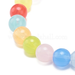 Imitation Jade Acrylic Round Beaded Stretch Bracelet for Kids&nbsp;BJEW-JB08721-02