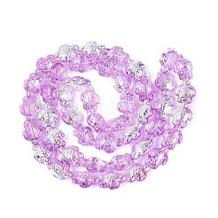 Electroplate Transparent Glass Beads Strands&nbsp;EGLA-N055-04A-07