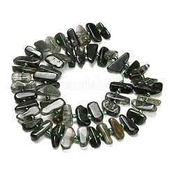 Natural Green Rutilated Quartz Beads Strands&nbsp;G-Z124-B02-01