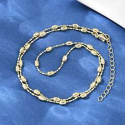 Brass Oval Ball Chain Necklaces for Men Women&nbsp;X-NJEW-L012-03G