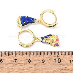 Brass Micro Pave Cubic Zirconia Human Hoop Earrings&nbsp;EJEW-A149-05G