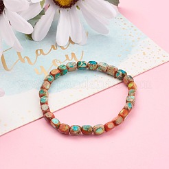 Natural Regalite/Imperial Jasper/Sea Sediment Jasper Beads Stretch Bracelets&nbsp;BJEW-JB05927