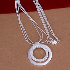 Popular Silver Color Plated Brass 3-strand Snake Chain Necklaces&nbsp;NJEW-BB12693