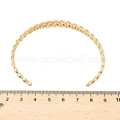 Croissant 304 Stainless Steel Cuff Bangles for Women&nbsp;LS-BJEW-S171-01C-G