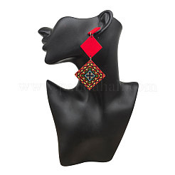 Wood Stud Dangle Earrings&nbsp;WG88E14-02