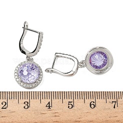 925 Sterling Silver Micro Pave Cubic Zirconia Hoop Earrings&nbsp;EJEW-B147-01B-05