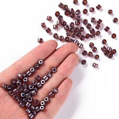 Transparent Colours Luster Glass Round Bugle Beads&nbsp;SEED-S045-001A-D02