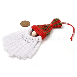 Christmas Handmade Woven Macrame Cotton Thread Santa Claus Pendant Decorations&nbsp;HJEW-JM02455-03