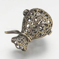 Brass Cage Pendants&nbsp;X-KK-D528-01AB