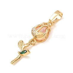 Brass Micro Pave Colorful Cubic Zirconia Pendants&nbsp;CU-CBA65F0-03G
