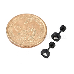 Flat Round Crystal Rhinestone Ear Fake Plugs&nbsp;EJEW-H105-21EB-B