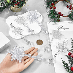 Acrylic Snowflake Pendant Decorations&nbsp;HJEW-SP0001-04C