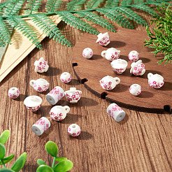 32Pcs 4 Styles Handmade Porcelain Beads&nbsp;PORC-TA0001-78A