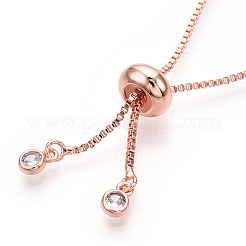 Rack Plating Adjustable Brass Slider Bracelet Making&nbsp;MAK-R025-02RG-1