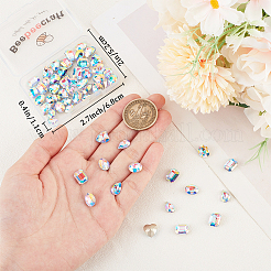 56Pcs 4 Styles Glass Rhinestone Cabochons&nbsp;RGLA-BBC0001-02