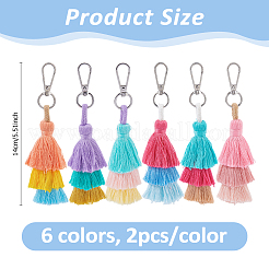 12Pcs 6 Colors Handmade Macrame Nylon Thread Pendant Decorations&nbsp;HJEW-DC0001-35