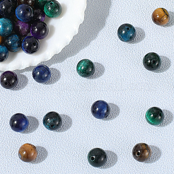 60Pcs 5 Colors Natural Tiger Eye Beads&nbsp;G-PA0001-11