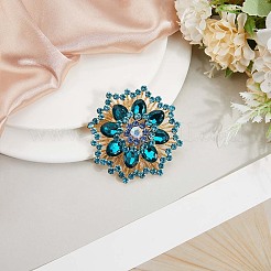 Flower Alloy Rhinestone Brooches for Backpack Clothes&nbsp;JEWB-WH20011-02E