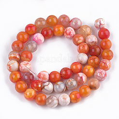 Dyed Natural Agate Beads Strands&nbsp;G-T109-8mm-07