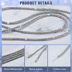 PVC & Rhinestone Shoelace&nbsp;DIY-DC0003-43B