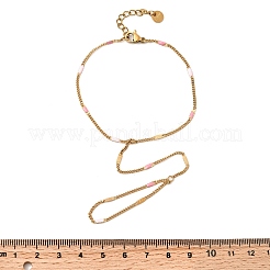 304 Stainless Steel Enamel Link Ring Bracelets for Women&nbsp;BJEW-Z140-02G