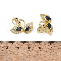 Brass Micro Pave Black Cubic Zirconia Pendants&nbsp;CU-CBA5C42-11G