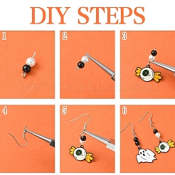 Halloween Theme DIY Alloy Enamel & Acrylic Dangle Earrings Making Kits&nbsp;DIY-YW0009-97
