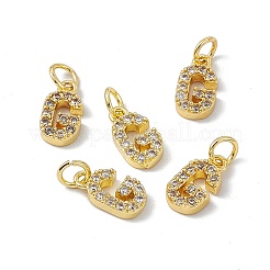 Real 18K Gold Plated Brass Micro Pave Clear Cubic Zirconia Charms&nbsp;KK-E068-VB452-G