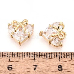Brass Micro Pave Cubic Zirconia Pendants&nbsp;KK-T071-45G