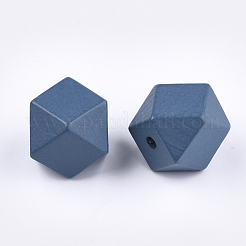 Painted Natural Wooden Beads&nbsp;X-WOOD-Q040-017A-03