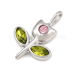304 Stainless Steel Rhinestone Pendants&nbsp;RB-CBA40D0-04P-B
