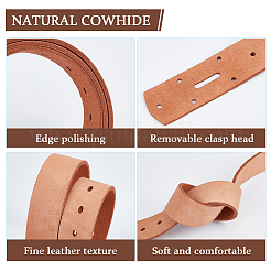 Cowhide Leather Wrap Around Tie Knot Waist Belts for Coat&nbsp;AJEW-WH20054-218