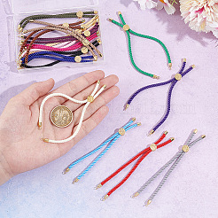 15Pcs 15 Colors Twisted Nylon Cord Silder Bracelets&nbsp;MAK-UN0001-57