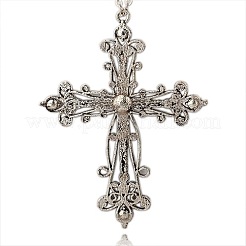 Tibetan Style Alloy Rhinestone Gothic Cross Big Pendants&nbsp;RB-J144-28AS