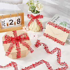 20 Yards Polyester Musical Note Lace Trim Ribbon&nbsp;OCOR-GF0004-44G