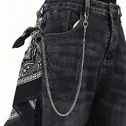 1Pc Alloy Curb Chain & Plastic Paperclip Chain Double Layer Chains for Pants&nbsp;AJEW-BM0001-26