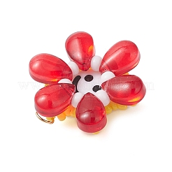 Glass Seed Beaded Sunflower Pendants&nbsp;PALLOY-MZ01014-03