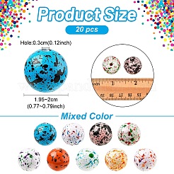 20Pcs Spray Painted Opaque Acrylic Beads&nbsp;ACRP-YW0001-17