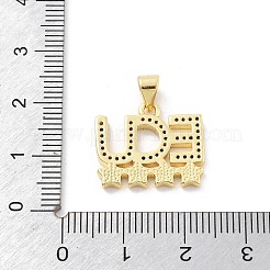 Brass Micro Pave Cubic Zirconia Pendants&nbsp;KK-Z098-12G