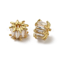 Brass Micro Pave Cubic Zirconia European Beads&nbsp;KK-B142-13A-01G