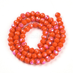 Electroplate Opaque Solid Color Glass Beads Strands&nbsp;X-EGLA-A044-P6mm-L03-1