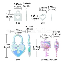8Pcs 4 Styles Spray Painted 201 Stainless Steel & UV Plating Acrylic Pendant&nbsp;FIND-FS0002-09