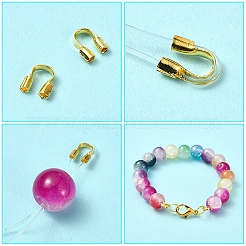 Zinc Alloy Lobster Claw Clasps with Brass Wire Guardian and Protectors with Iron Open Jump Rings&nbsp;DIY-YW0010-08